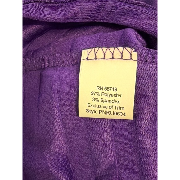 NWT Elementz Petite Purple Ruffle Sequin 3/4 Sleeve Top Womens  PETITE XL - Picture 6 of 6